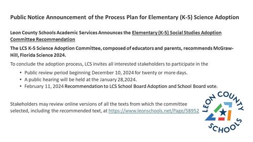 K-5 Science Committee Recommends McGraw-Hill Florida Science